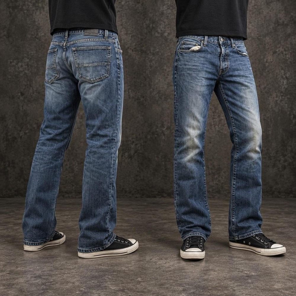 30x30 Blue Straight Slight Bootcut Jeans Indie Y2K